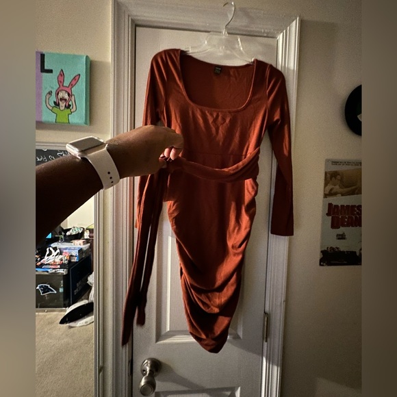 Shein Tie Front Maternity Dress - Picture 5 of 5